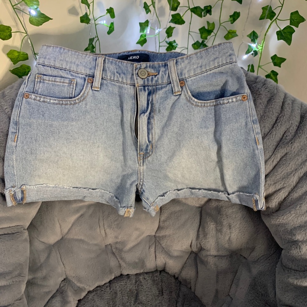Light Wash Denim Mom Shorts